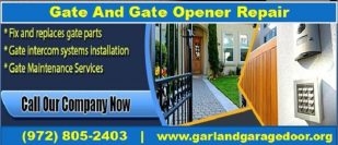 Get One of the Best Gate & Gate Opener Repair Garland, TX | Starting $26.95